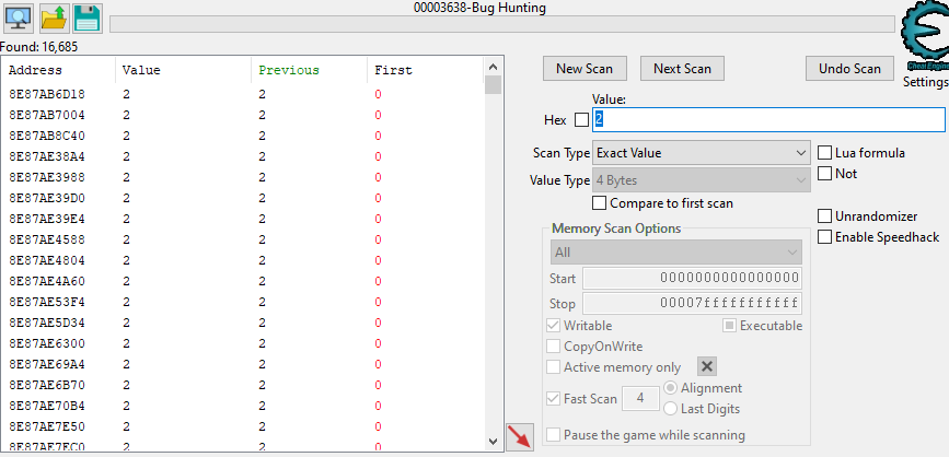 Narrowing down score value using next scan