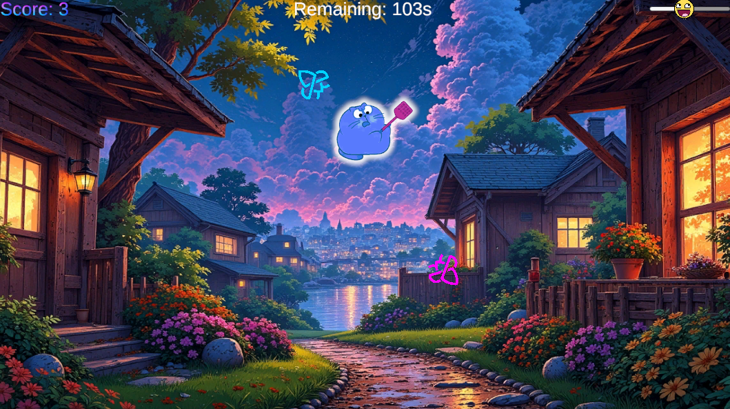 Gameplay showing score requirement and two minute time limit