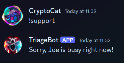 Output from basic Discord bot commands