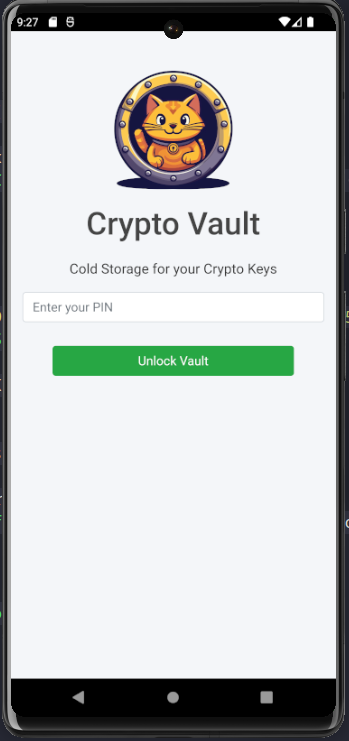 App screen prompting for a PIN