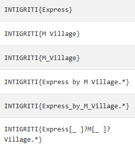 Accepted answer variations shown by the platform
