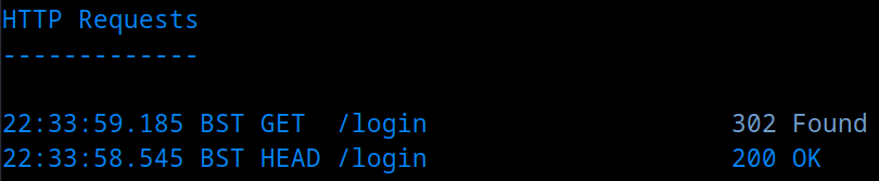 Deno server logs showing HEAD then GET redirect flow