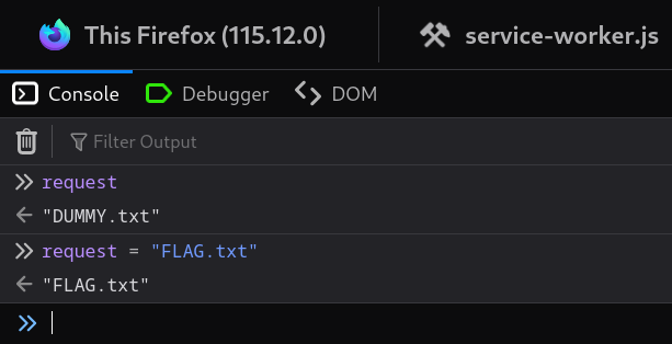 Manually overriding request variable to FLAG.txt