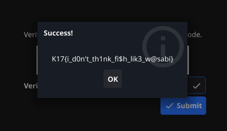 Application displaying the revealed flag