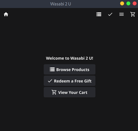 Storefront home page of the application