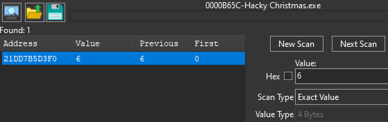 Narrowing down score memory address by incrementing score and rescanning
