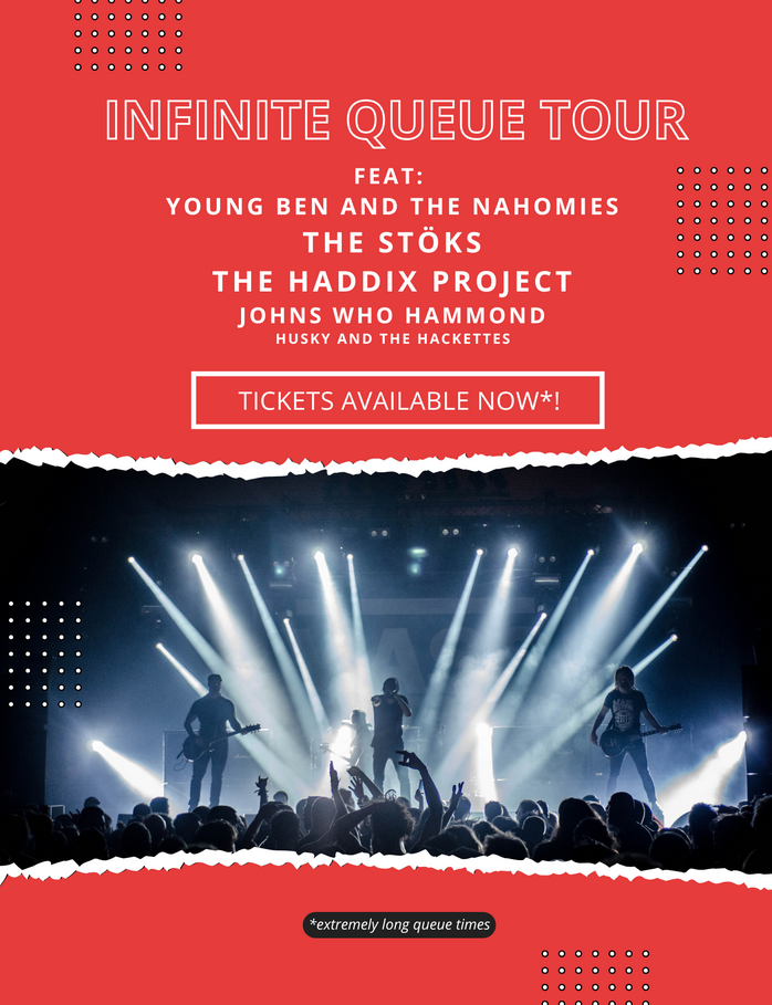 Infinite Queue band website landing page