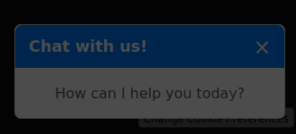 Chat widget visible in the bottom right corner of the page