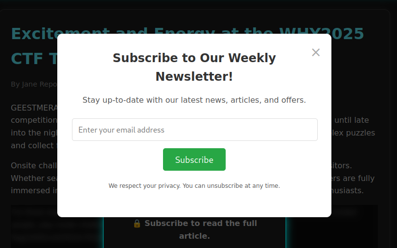Email submission form required before viewing the article