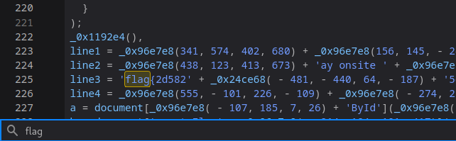 Searching obfuscated JavaScript for flag-related variables