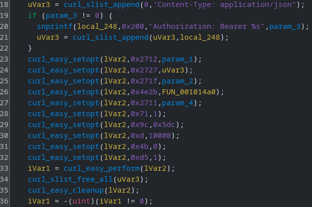 Pseudocode confirming HTTP requests via libcurl