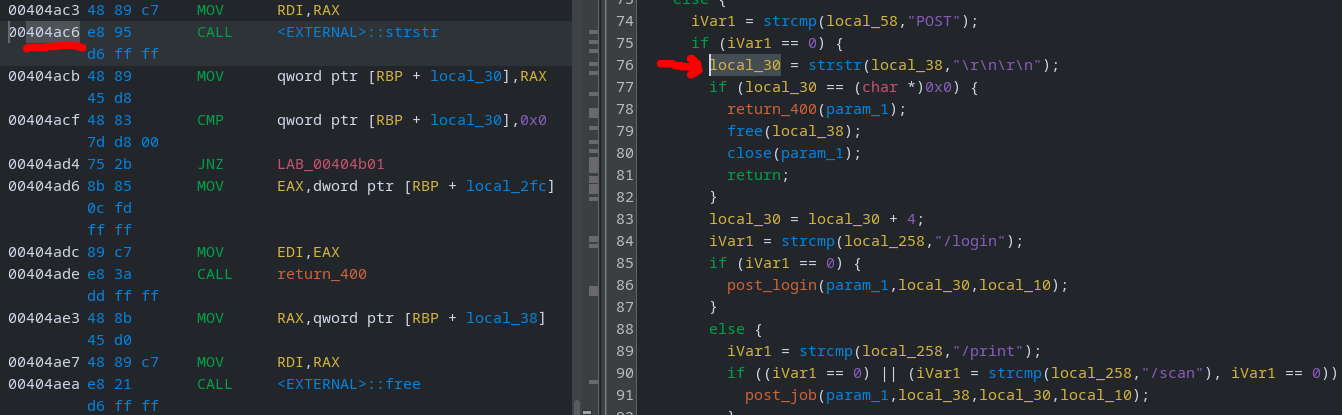 HTTP request parsing breakpoint