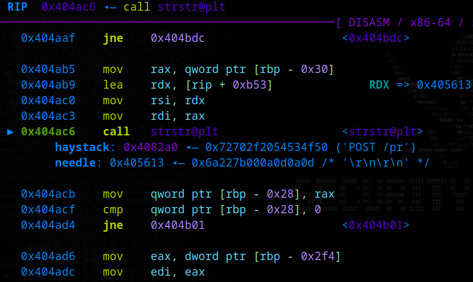 Request contents in memory