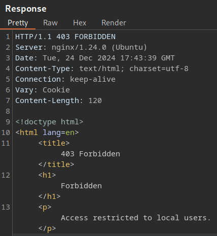403 Forbidden response from /grant