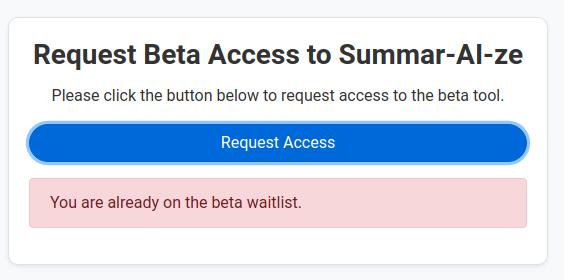 Error when revisiting /request endpoint