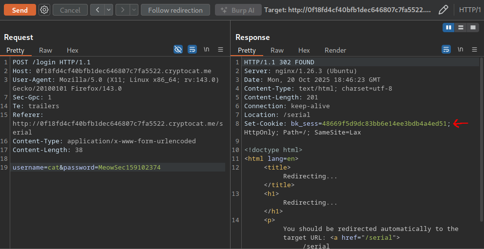 Login page on backup subdomain