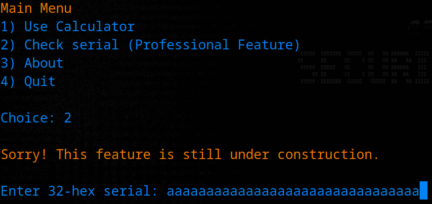 Patched binary prompting for serial input
