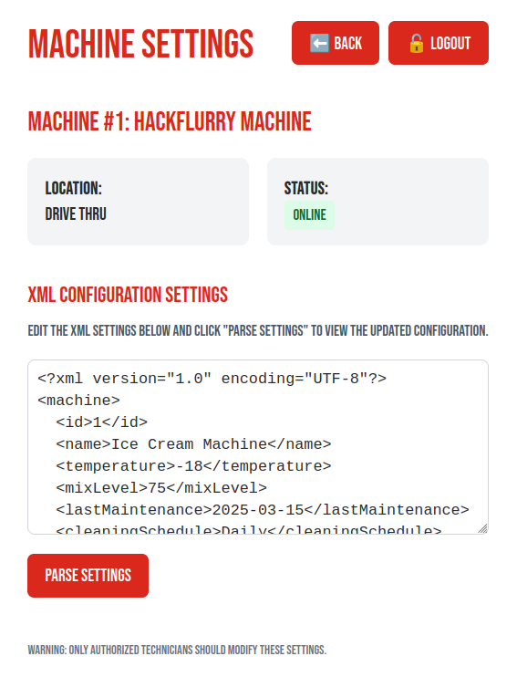 XML config input field