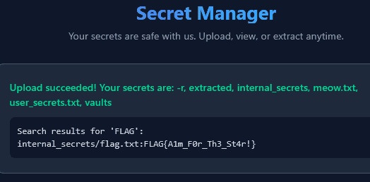 Flag printed via grep from internal_secrets folder