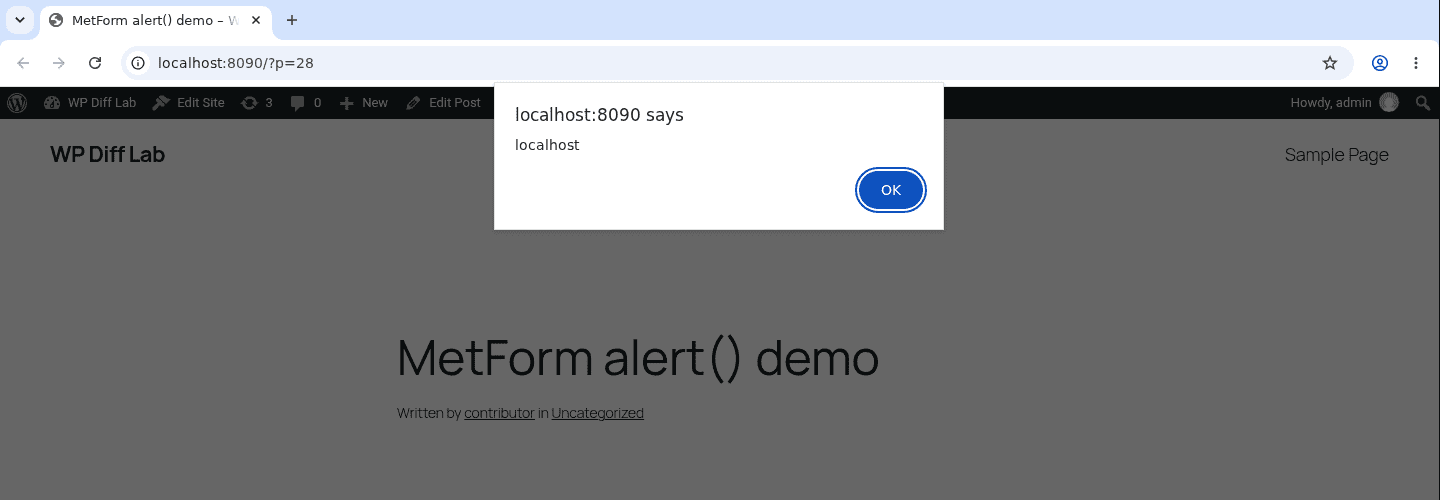 alert(document.domain) firing on the pending post while logged in as administrator